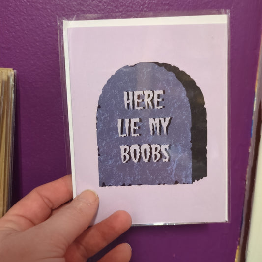 Here Lie My Boobs Card
