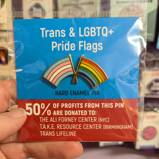 Trans and LGBTQ+ Pride Flag Combo Pin