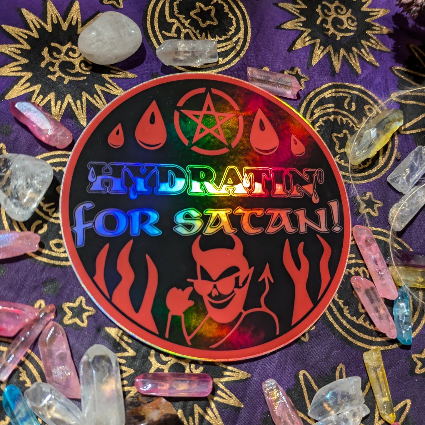 Hydratin' For Satan Sticker