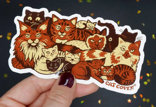 Custer of Cats Glitter Sticker
