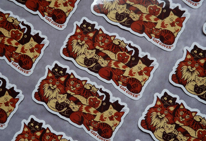 Custer of Cats Glitter Sticker