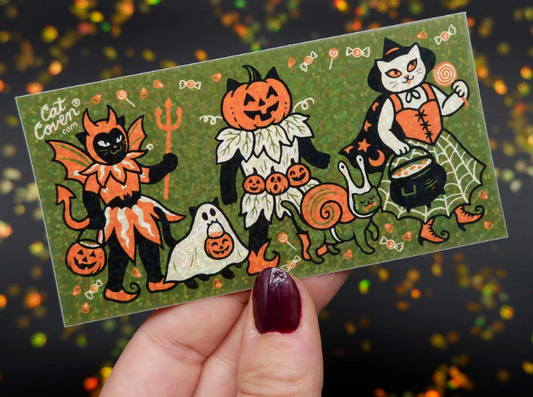 Costume Cats Glitter Sticker