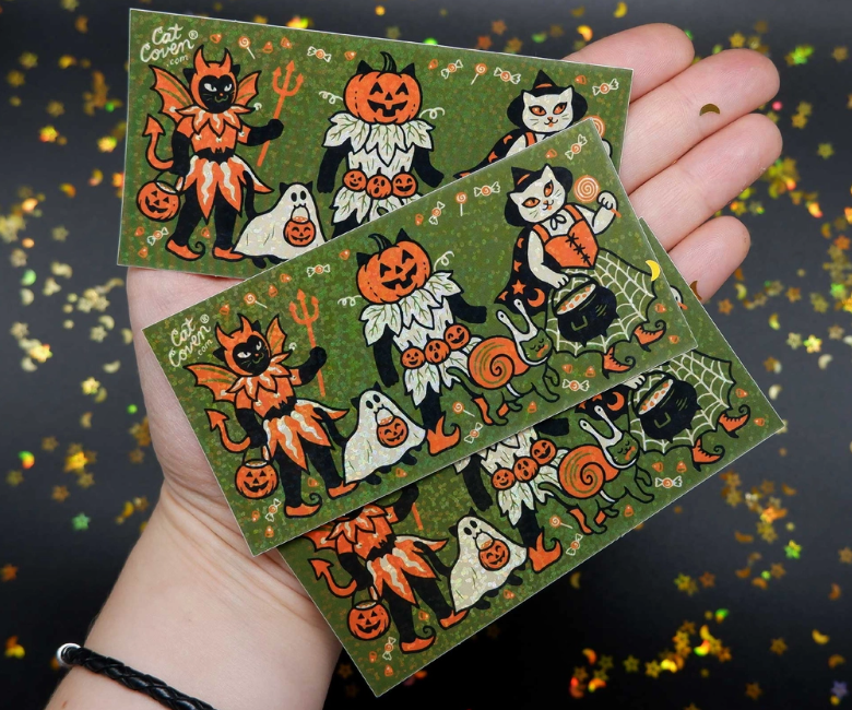 Costume Cats Glitter Sticker