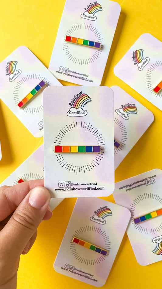 LGBTQ+ Rainbow Line Enamel Pin